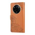 For Realme 14 Pro+ 5G Global Rose Flower Embossed 3-Card Slots Leather Phone Case(Brown) - 3