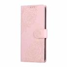 For Realme 8 4G Rose Flower Embossed 3-Card Slots Leather Phone Case(Pink) - 2