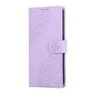 For Realme 8 4G Rose Flower Embossed 3-Card Slots Leather Phone Case(Purple) - 2