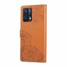 For Realme 9 Pro+ Rose Flower Embossed 3-Card Slots Leather Phone Case(Brown) - 3