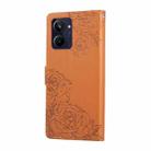For Realme 10 4G Rose Flower Embossed 3-Card Slots Leather Phone Case(Brown) - 3