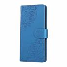 For Realme C25Y Rose Flower Embossed 3-Card Slots Leather Phone Case(Blue) - 2