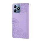 For Realme C63 4G Global Rose Flower Embossed 3-Card Slots Leather Phone Case(Purple) - 3