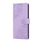 For Realme 10 Pro+ 5G Rose Flower Embossed 3-Card Slots Leather Phone Case(Purple) - 2