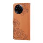 For Realme 11 5G / C67 5G Rose Flower Embossed 3-Card Slots Leather Phone Case(Brown) - 3