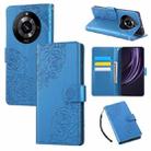 For Realme 11 Pro 5G / 11 Pro+ 5G Rose Flower Embossed 3-Card Slots Leather Phone Case(Blue) - 1