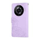 For Realme 11 Pro 5G / 11 Pro+ 5G Rose Flower Embossed 3-Card Slots Leather Phone Case(Purple) - 3
