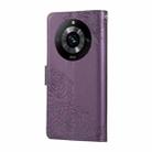For Realme 11 Pro 5G / 11 Pro+ 5G Rose Flower Embossed 3-Card Slots Leather Phone Case(Deep Purple) - 3