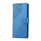 For Realme C33 4G India / C33 2023 Rose Flower Embossed 3-Card Slots Leather Phone Case(Blue) - 2