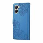 For Realme C33 4G India / C33 2023 Rose Flower Embossed 3-Card Slots Leather Phone Case(Blue) - 3