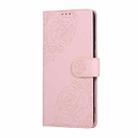 For Realme C21 Rose Flower Embossed 3-Card Slots Leather Phone Case(Pink) - 2