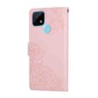 For Realme C21 Rose Flower Embossed 3-Card Slots Leather Phone Case(Pink) - 3