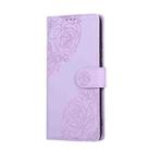 For Realme C21 Rose Flower Embossed 3-Card Slots Leather Phone Case(Purple) - 2