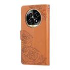 For Realme 13 Pro Rose Flower Embossed 3-Card Slots Leather Phone Case(Brown) - 3
