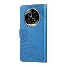 For Realme 13 Pro Rose Flower Embossed 3-Card Slots Leather Phone Case(Blue) - 3