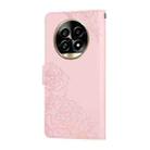 For Realme 13 Pro Rose Flower Embossed 3-Card Slots Leather Phone Case(Pink) - 3