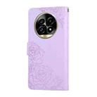 For Realme 13 Pro Rose Flower Embossed 3-Card Slots Leather Phone Case(Purple) - 3