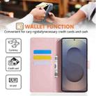 For Samsung Galaxy S25 Ultra 5G Rose Flower Embossed 3-Card Slots Leather Phone Case(Pink) - 3