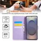 For Samsung Galaxy S25 Ultra 5G Rose Flower Embossed 3-Card Slots Leather Phone Case(Purple) - 3