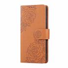 For Samsung Galaxy S23 5G Rose Flower Embossed 3-Card Slots Leather Phone Case(Brown) - 2