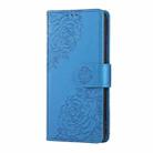 For Samsung Galaxy S23 5G Rose Flower Embossed 3-Card Slots Leather Phone Case(Blue) - 2