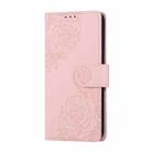 For Samsung Galaxy S23 5G Rose Flower Embossed 3-Card Slots Leather Phone Case(Pink) - 2