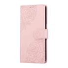 For Samsung Galaxy S22+ 5G Rose Flower Embossed 3-Card Slots Leather Phone Case(Pink) - 2