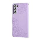 For Samsung Galaxy S22+ 5G Rose Flower Embossed 3-Card Slots Leather Phone Case(Purple) - 3