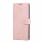 For Samsung Galaxy S25 Edge 5G Rose Flower Embossed 3-Card Slots Leather Phone Case(Pink) - 2