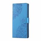 For Samsung Galaxy S23 Ultra 5G Rose Flower Embossed 3-Card Slots Leather Phone Case(Blue) - 2