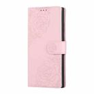 For Samsung Galaxy S23 Ultra 5G Rose Flower Embossed 3-Card Slots Leather Phone Case(Pink) - 2