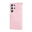 For Samsung Galaxy S23 Ultra 5G Rose Flower Embossed 3-Card Slots Leather Phone Case(Pink) - 3