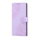 For Samsung Galaxy S23 Ultra 5G Rose Flower Embossed 3-Card Slots Leather Phone Case(Purple) - 2