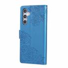 For Samsung Galaxy S24 FE 5G Rose Flower Embossed 3-Card Slots Leather Phone Case(Blue) - 2