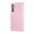 For Samsung Galaxy S24 FE 5G Rose Flower Embossed 3-Card Slots Leather Phone Case(Pink) - 3