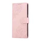 For Samsung Galaxy S22 5G Rose Flower Embossed 3-Card Slots Leather Phone Case(Pink) - 2