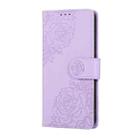 For Samsung Galaxy S23+ 5G Rose Flower Embossed 3-Card Slots Leather Phone Case(Purple) - 2