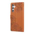 For Samsung Galaxy S23 FE 5G Rose Flower Embossed 3-Card Slots Leather Phone Case(Brown) - 3