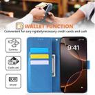 For iPhone 16 Pro Max Rose Flower Embossed 3-Card Slots Leather Phone Case(Blue) - 3