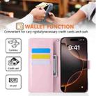 For iPhone 16 Pro Max Rose Flower Embossed 3-Card Slots Leather Phone Case(Pink) - 3