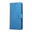 For iPhone 17 Air Rose Flower Embossed 3-Card Slots Leather Phone Case(Blue) - 2