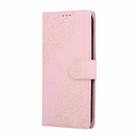 For iPhone 17 Air Rose Flower Embossed 3-Card Slots Leather Phone Case(Pink) - 2