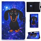For Samsung Galaxy Tab S8 / Galaxy Tab S7 T870 Electric Pressed Colored Drawing Horizontal Flip Leather Case with Holder & Card Slots & Sleep / Wake-up Function(Little Black Dog) - 1