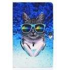 For Samsung Galaxy Tab S8 / Galaxy Tab S7 T870 Electric Pressed Colored Drawing Horizontal Flip Leather Case with Holder & Card Slots & Sleep / Wake-up Function(Headphone Cat) - 1