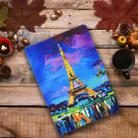 For Samsung Galaxy Tab S8 / Galaxy Tab S7 T870 Electric Pressed Colored Drawing Horizontal Flip Leather Case with Holder & Card Slots & Sleep / Wake-up Function(Eiffel Tower) - 8