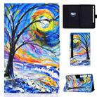 For Samsung Galaxy Tab S8 / Galaxy Tab S7 T870 Electric Pressed Colored Drawing Horizontal Flip Leather Case with Holder & Card Slots & Sleep / Wake-up Function(Watercolor Tree) - 1