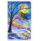 For Samsung Galaxy Tab S8 / Galaxy Tab S7 T870 Electric Pressed Colored Drawing Horizontal Flip Leather Case with Holder & Card Slots & Sleep / Wake-up Function(Watercolor Tree) - 2