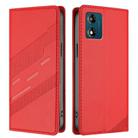 For Motorola Moto E13 Embossed Multi-functional Wallet Retro Leather Phone Case(Red) - 2
