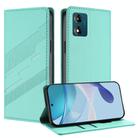 For Motorola Moto E13 Embossed Multi-functional Wallet Retro Leather Phone Case(Mint Green) - 1