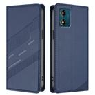 For Motorola Moto E13 Embossed Multi-functional Wallet Retro Leather Phone Case(Dark Blue) - 2